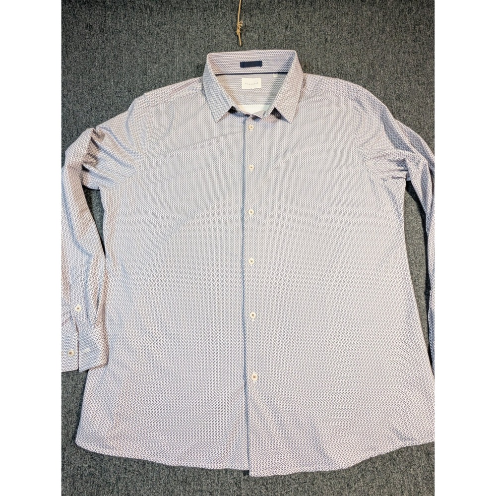 7 Diamonds Mens XXL Long Sleeve Button Down Shirt Geometric Chevron Print